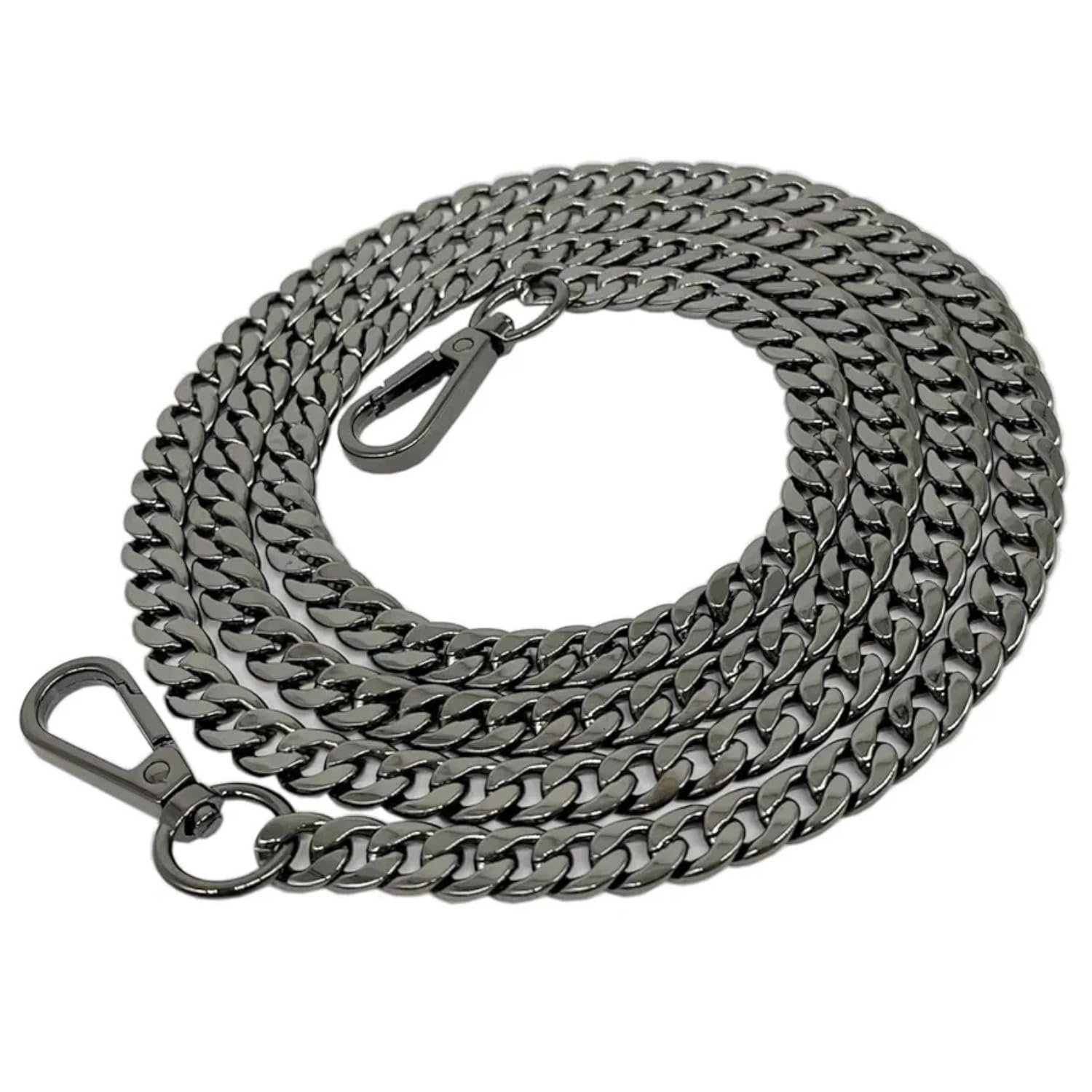 Replacement Black Chain Strap Gun Metal Color For Handbags Purse Side Tote Hobo Cross body And Sling Bags Diy Hand bags broad metal Chain Length (49 inch or 124 cm)-image-19