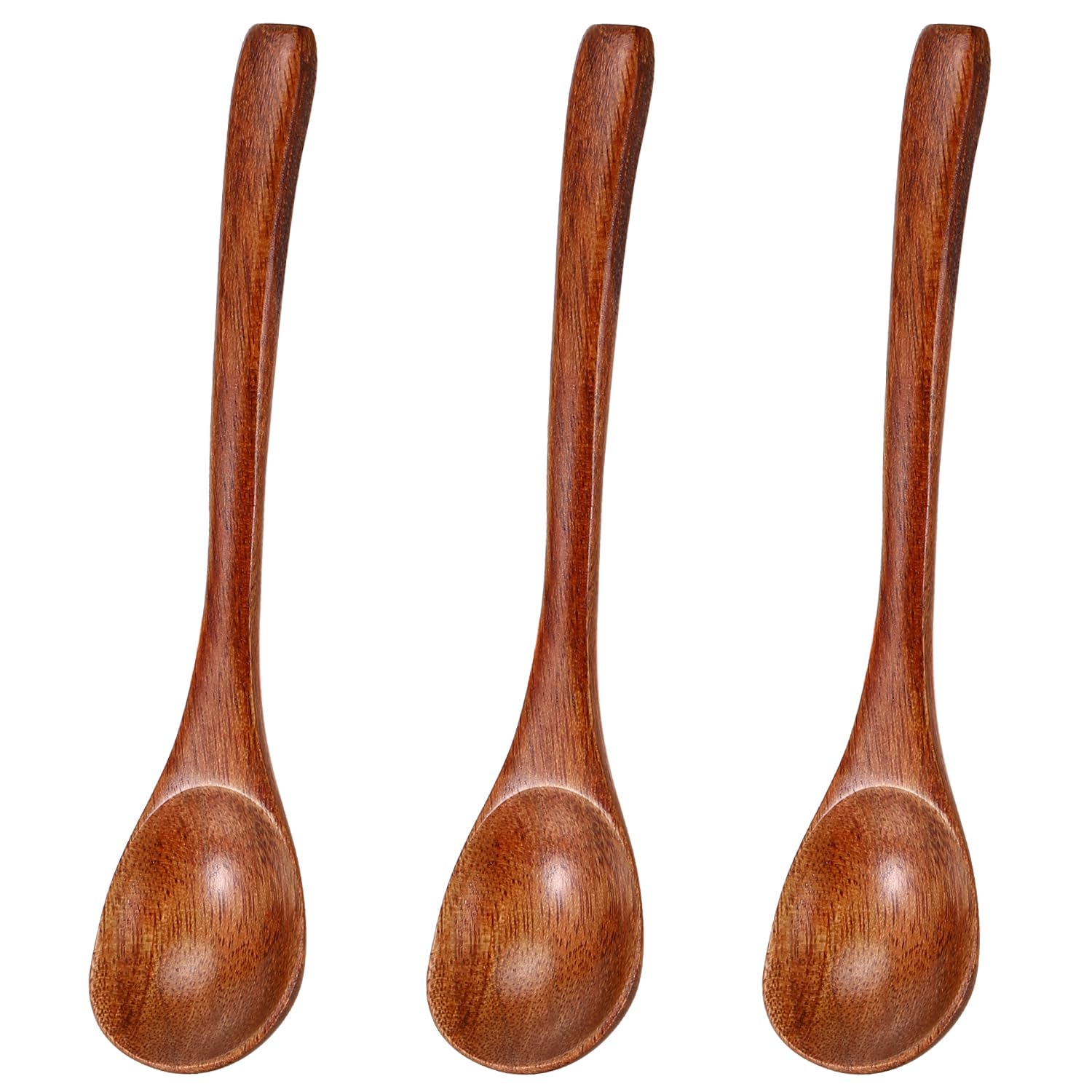 Brown Wooden Coffee Spoons - Long Handle Honey Stirring Spoons For Tea, Coffee, Espresso & Cooking