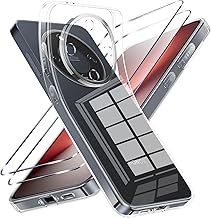 Case for Honor Magic 8 Lite with 2 Pieces Tempered Glass Screen Protector, Transparent Soft TPU Silicone Case, Anti-Shock, Anti-Scratch Case for Honor Magic 8 Lite