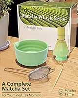 Vista 3 de Juego de batidor matcha Vaiheng con tazón de matcha, soporte de batidor de matcha, batidor de bambú de matcha, cuchara, tamizador, regalos únicos