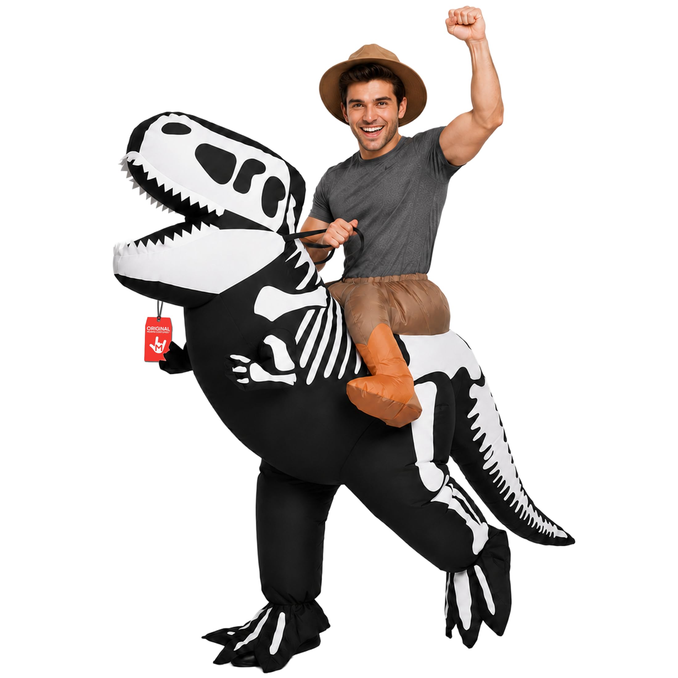 Morph Disfraz Dinosaurio Hinchable Adulto, Disfraces Hinchable Adulto, Disfraces Dinosaurio Esqueleto, Inflable Dinosaurios, Disfraz Halloween Hombre Mujer