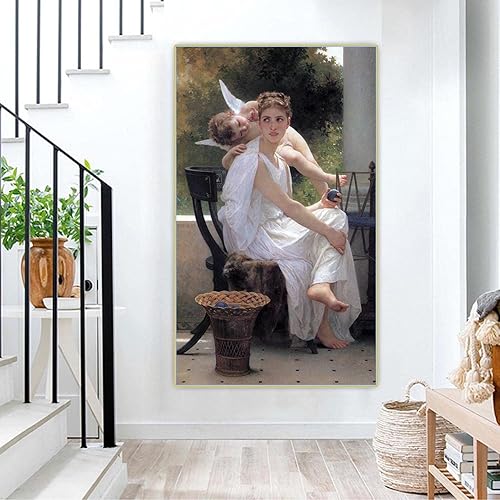 Miniatura 3 de Imágenes impresas en lienzo de William Bouguereau "Work Interrupted1891", cuadrode arte de pared para la decoración del hogar de la sala de estar