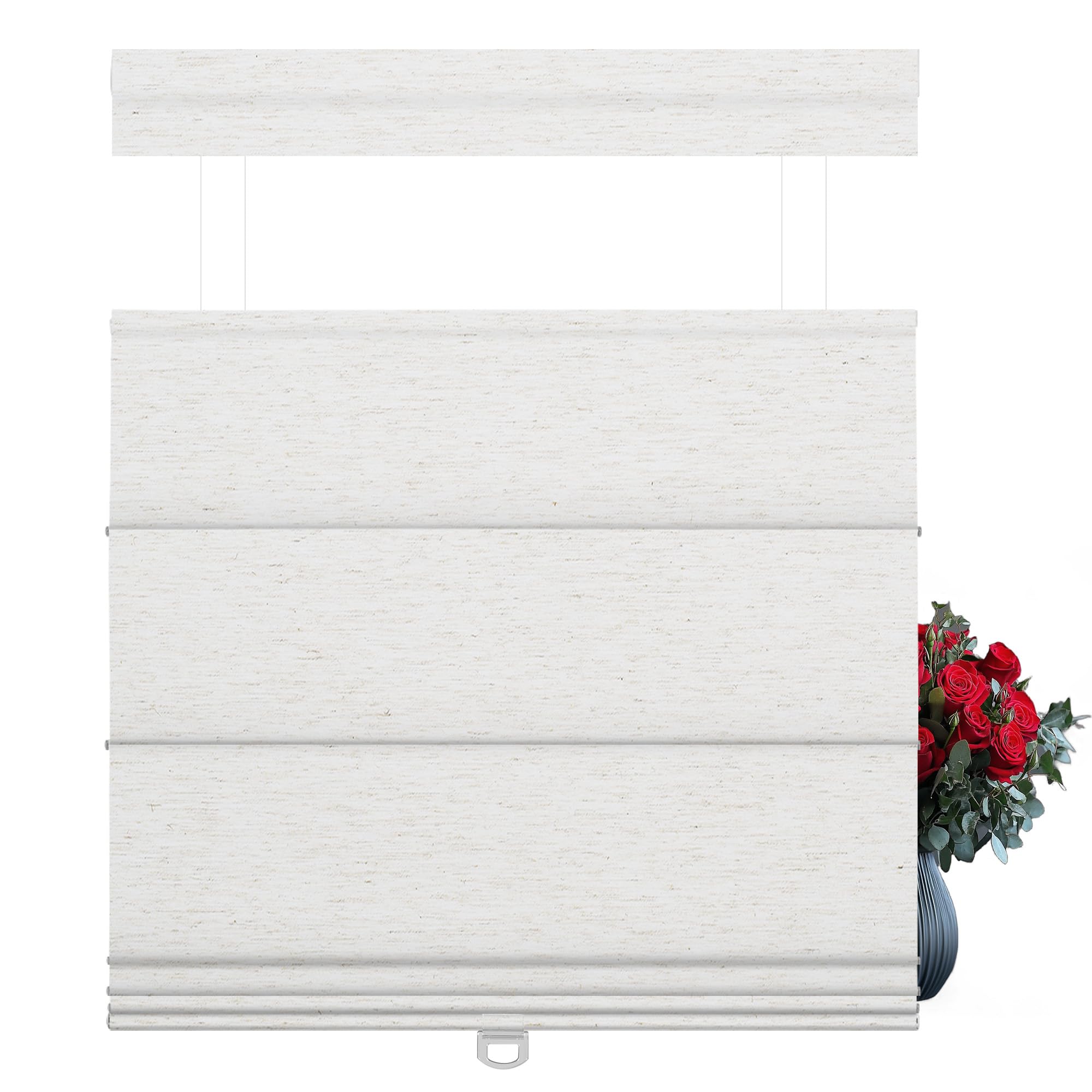 BERISSA Top Down Bottom Up Roman Shades for Windows Blackout, Cordless Fabric Roman Blinds, Thermal Insulated Room Darkening Window Shades for Home