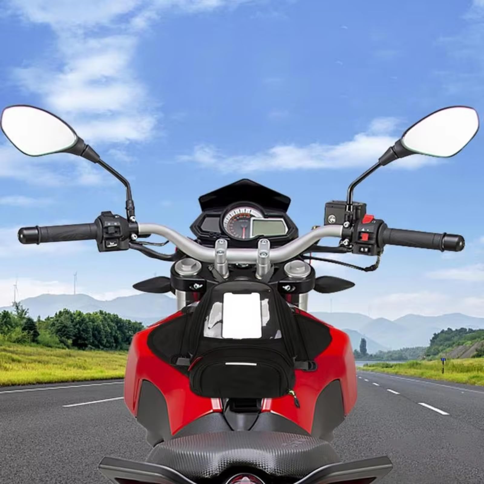 Universal-Motorrad-Tankrucksack Magnetisch Wasserdicht Reflektierend Vorderkoffer-Gepäcktasche Zubehör Reitertasche Aufbewahrungstasche Motorräder Satteltaschen Motorrad