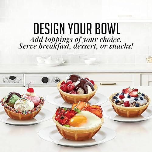 Miniatura 5 de OVENTE WMB2405BL WMB2405BL - Máquina eléctrica para gofres con revestimiento antiadherente, 520 W de potencia, luz indicadora y mango de tacto frío,