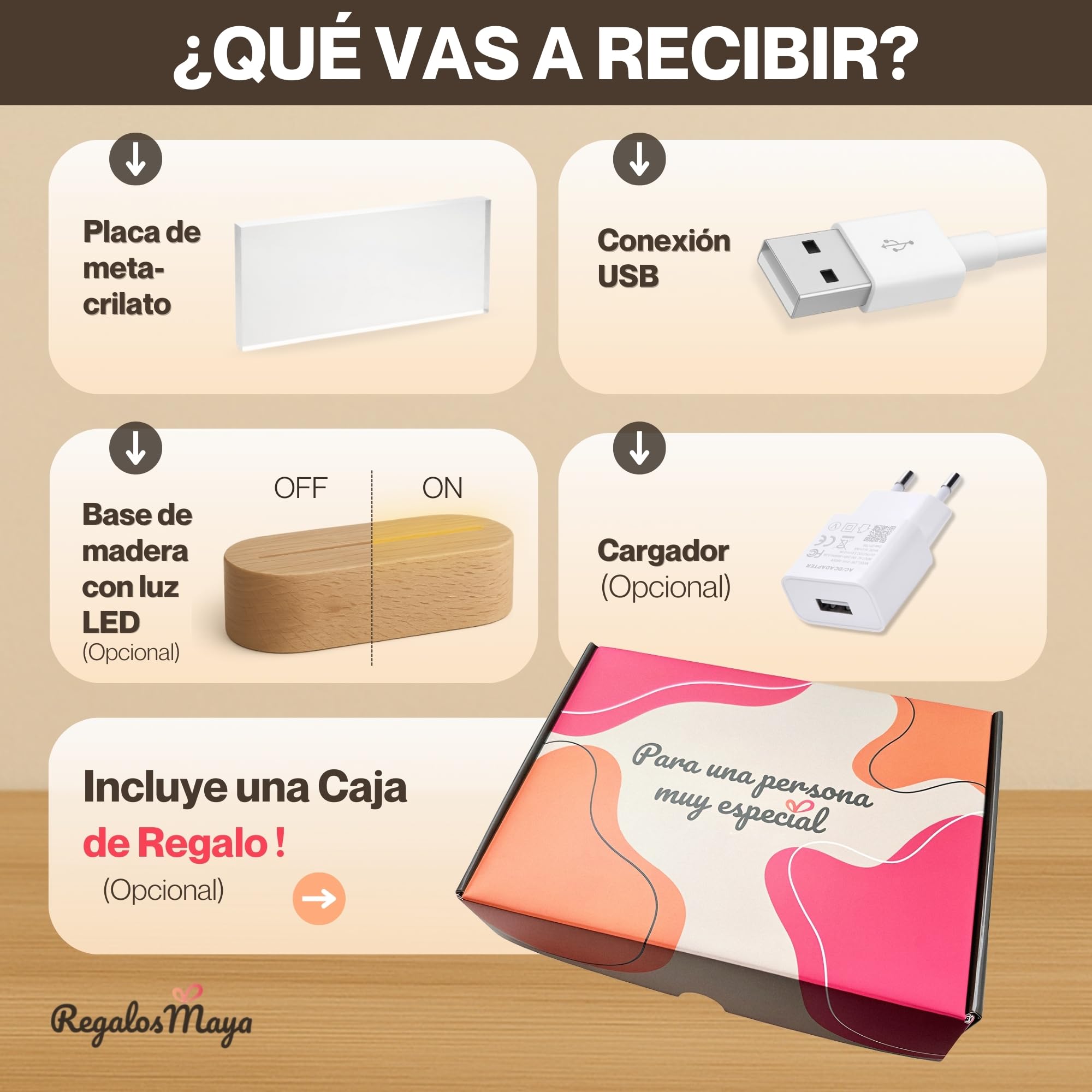 Lámpara Personalizada - Placa Spotify, Lampara con Foto y con Texto, Regalos Originales, Luz LED, Regalo Pareja, Amigos, Familiares, Regalos Personalizados, Placa de Metacrilato con Luz (SPOTIFY)