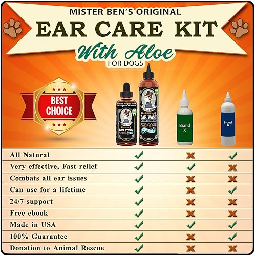 Miniatura 5 de MISTER BEN'S Kit original de limpiador de oídos para perros, incluye tónico y lavado
