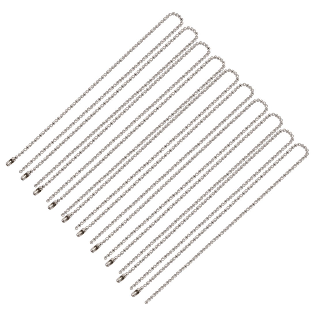 Aexit 10pcs Stainless Lighting fixtures and controls Steel Clasp Ball Chain Keychain Silver Tone 1.5mm Dia 15cm Length