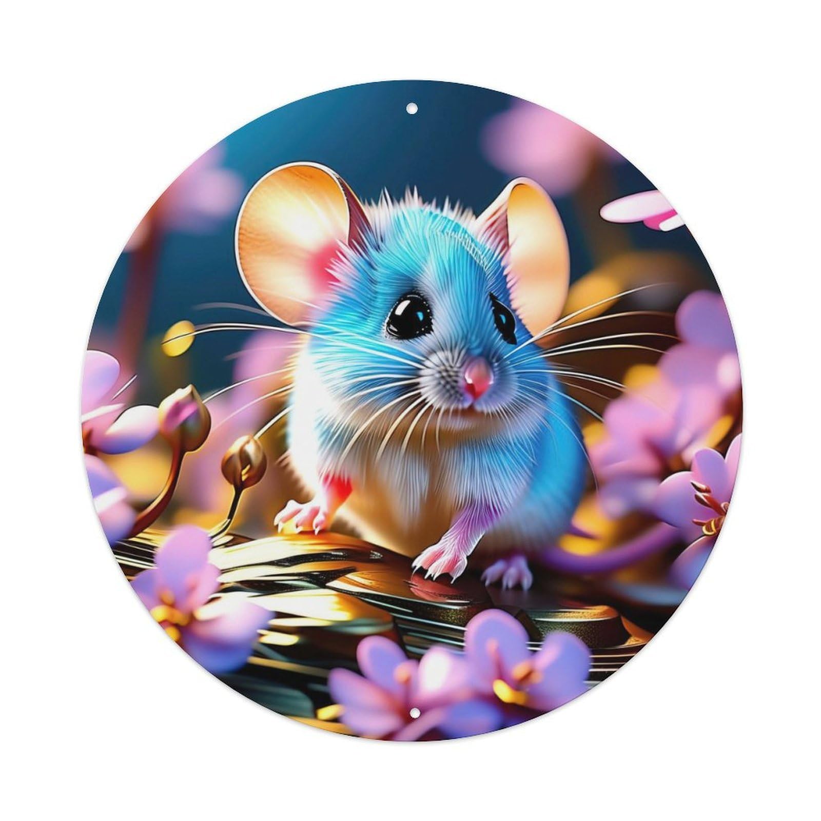 Animal Artwork Lonely Mouse Vintage Metal Tin Sign Plaque Wall Decor for Cafe, Club Bar, Office, Garden Metal Poster 8x8Inch