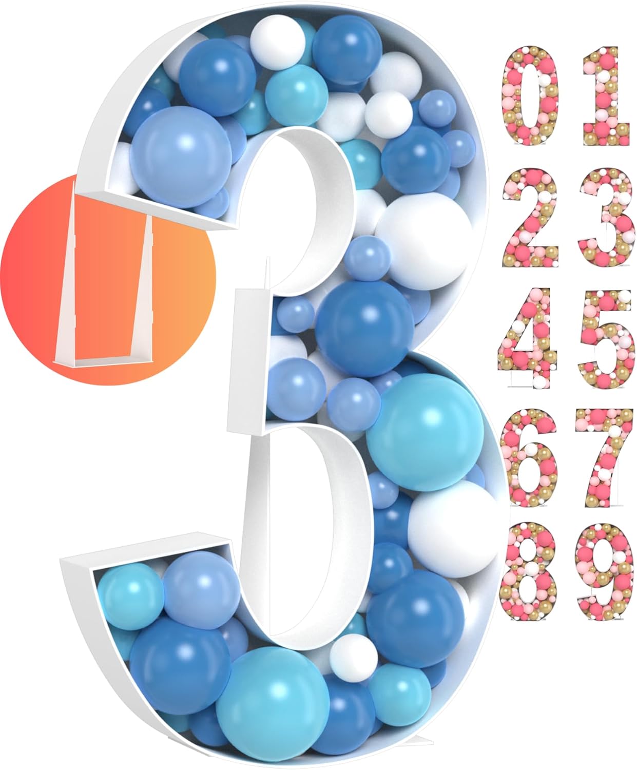 Super Easy Assembly 3FT Large Marquee Numbers Number 3