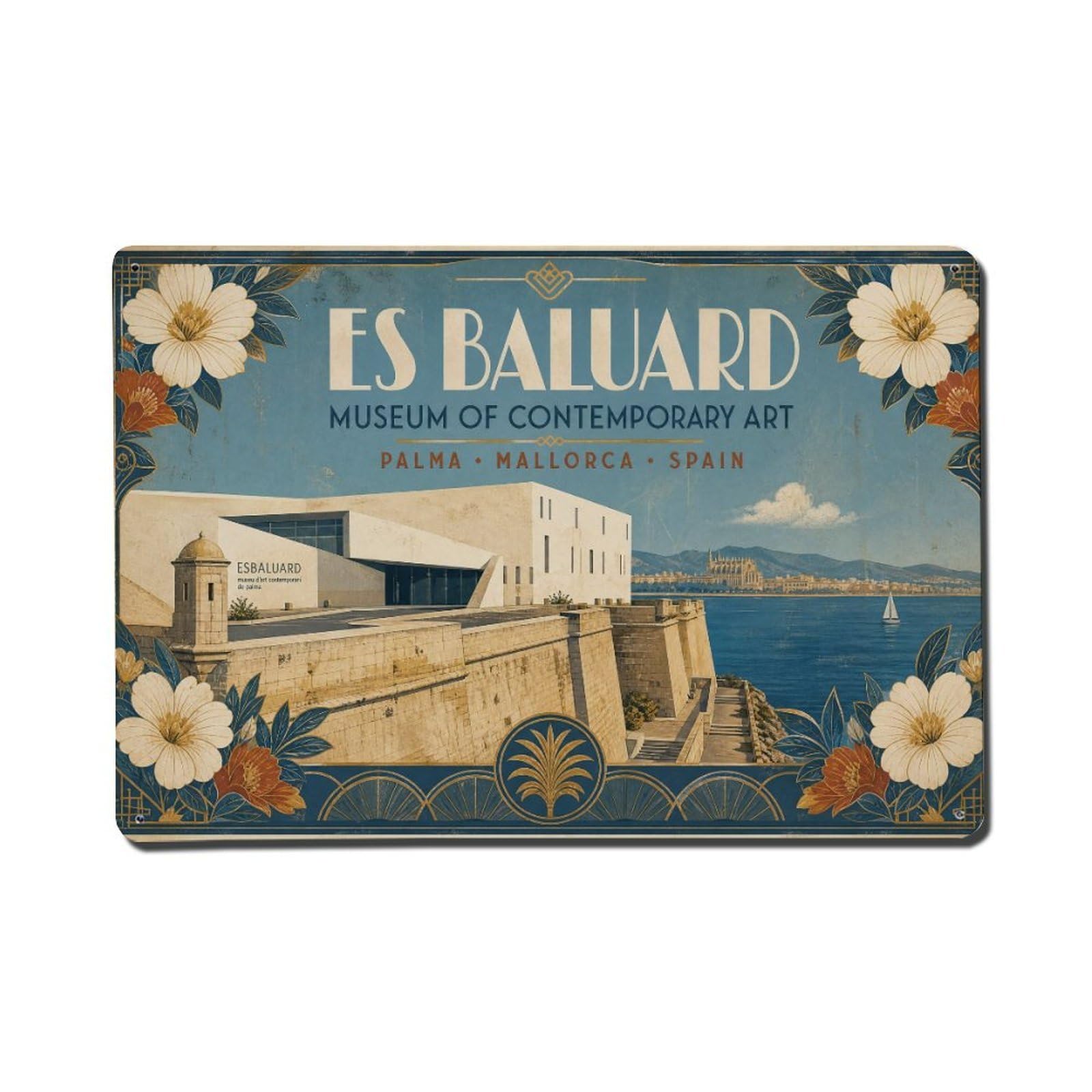 Metal Tin Sign Spain Mallorca Vintage Travel
