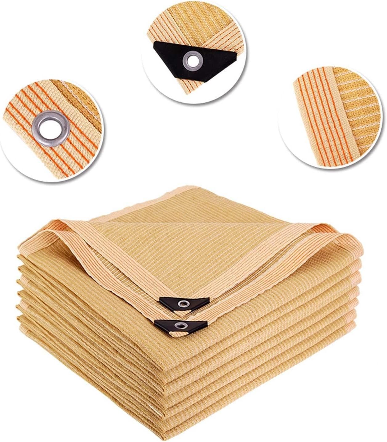 Beige Garden 85% Shade Cloth Shade Mesh Tarp with Grommets, Outdoor Sunblock Shading Net for Plants Greenhouse Patio Tomatoes Sun Shade Net(2x4.0m=6.6x13ft)
