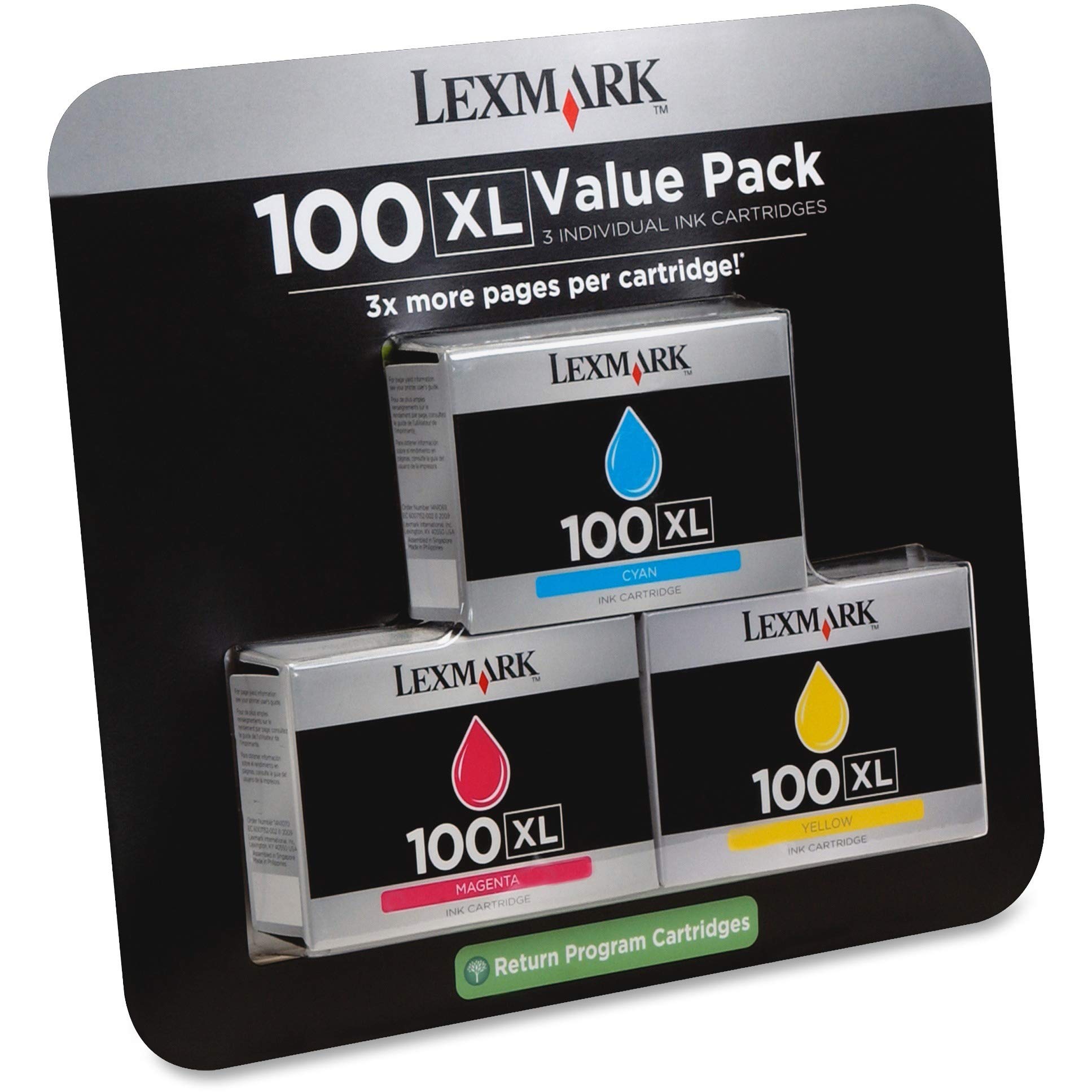 Lexmark LEX14N1188 - Cartuccia d'inchiostro 100XL, ciano, magenta, giallo ad alta resa, 600 pagine 1