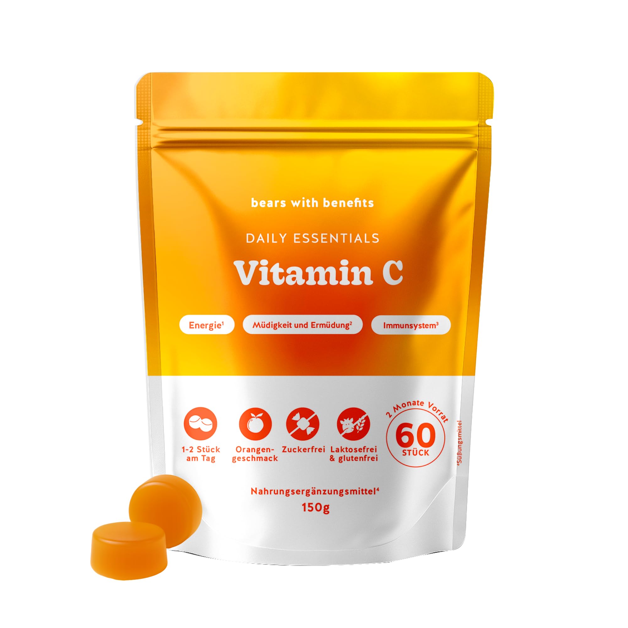 Bears with Benefits - Gummibärchen Vitamin C - Stoffwechsel - 60 Stück