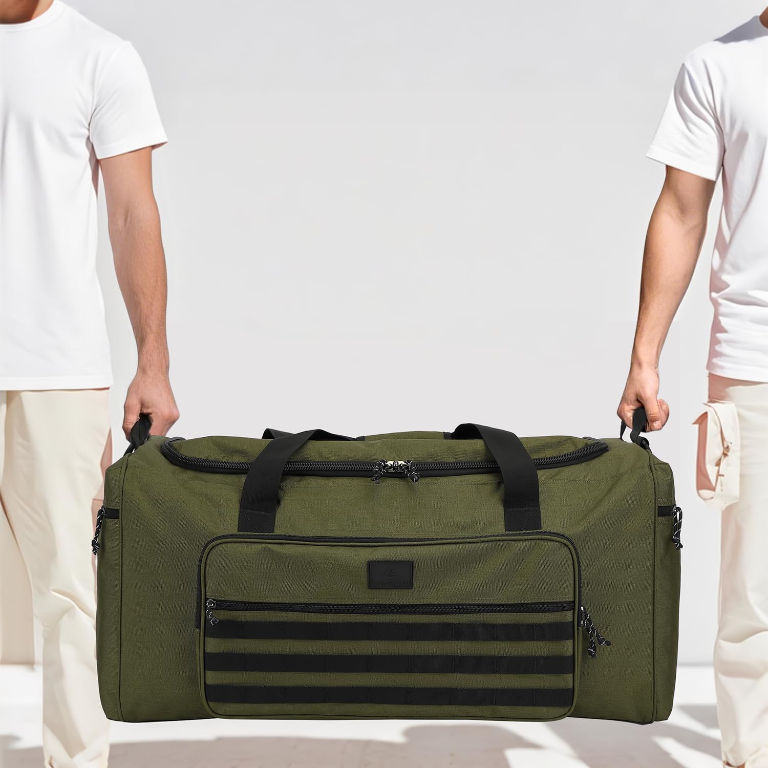 120L Extra Large Gym Duffle Bag for Men Women with Shoes Compartment Heavy Duty Tactical Sports Duffel Bag Big Football Baseball Basketball Soccer Hockey Team Equipment Bag, Green - Image 3