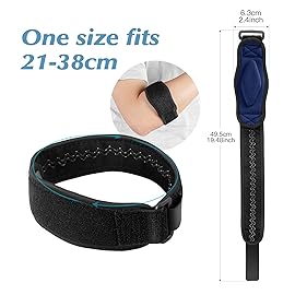 AGPTEK Elbow Brace for Tendonitis and Tennis Elbow 2 Pack, Tennis Golfers Elbow Support Arm Band Pain Relief Elbow Wrap Weightlifting Elbow Strap with Compression Pad for Men & Women