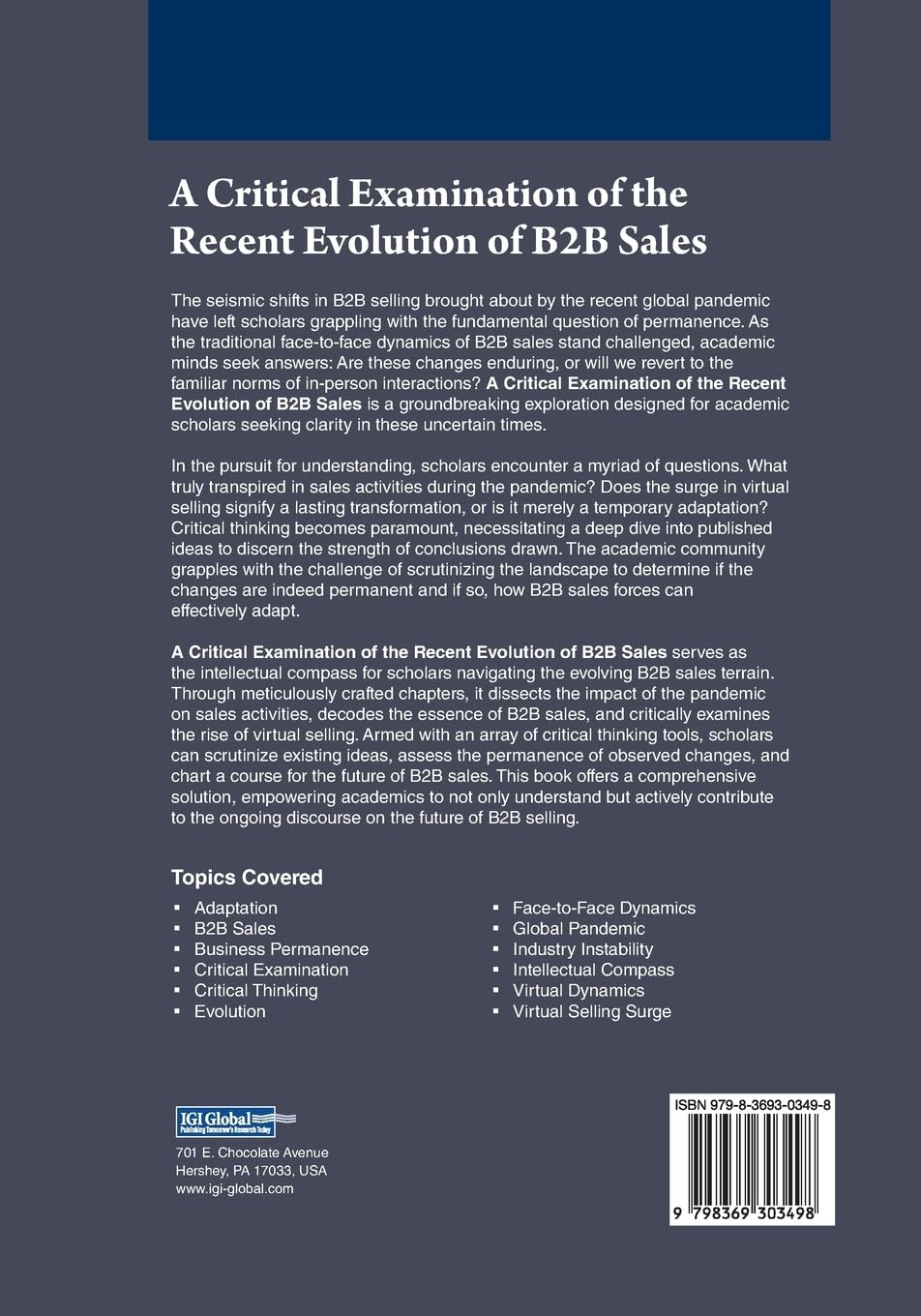 A Critical Examination of the Recent Evolution of B2B Sales