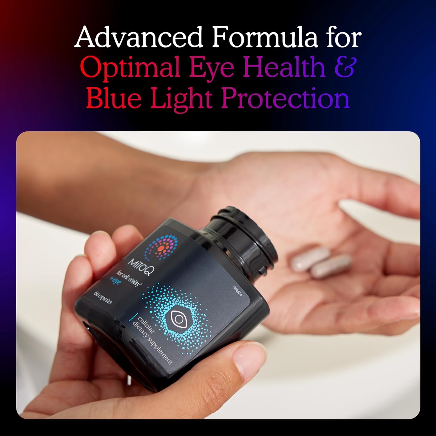 MitoQ +Eye – Eye Health Supplement with Lutein & Zeaxanthin (5:1 Ratio), Bilberry, Maritime Pine Bark, Zinc, Mitoquinol | Supports Macular Health, Visual Clarity & Blue Light Defense - Image 3