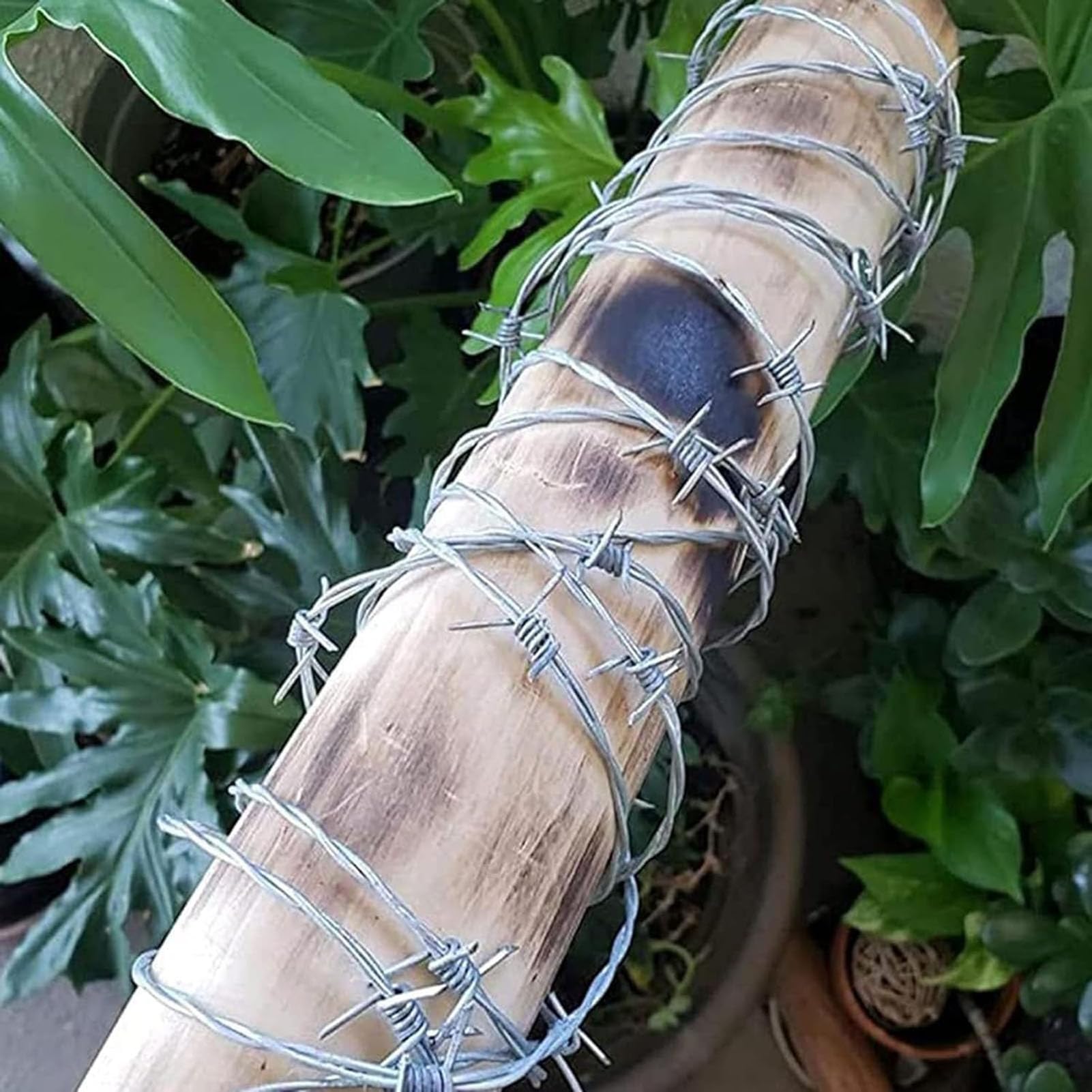 Alambre De Espino, Rollo De Alambre De Púas, Doble Cadena Acero Galvanizado, Fácil De Doblar Alambre De Púas para Patio O Manualidades, Seguridad Ganadera/Doméstica (200m)
