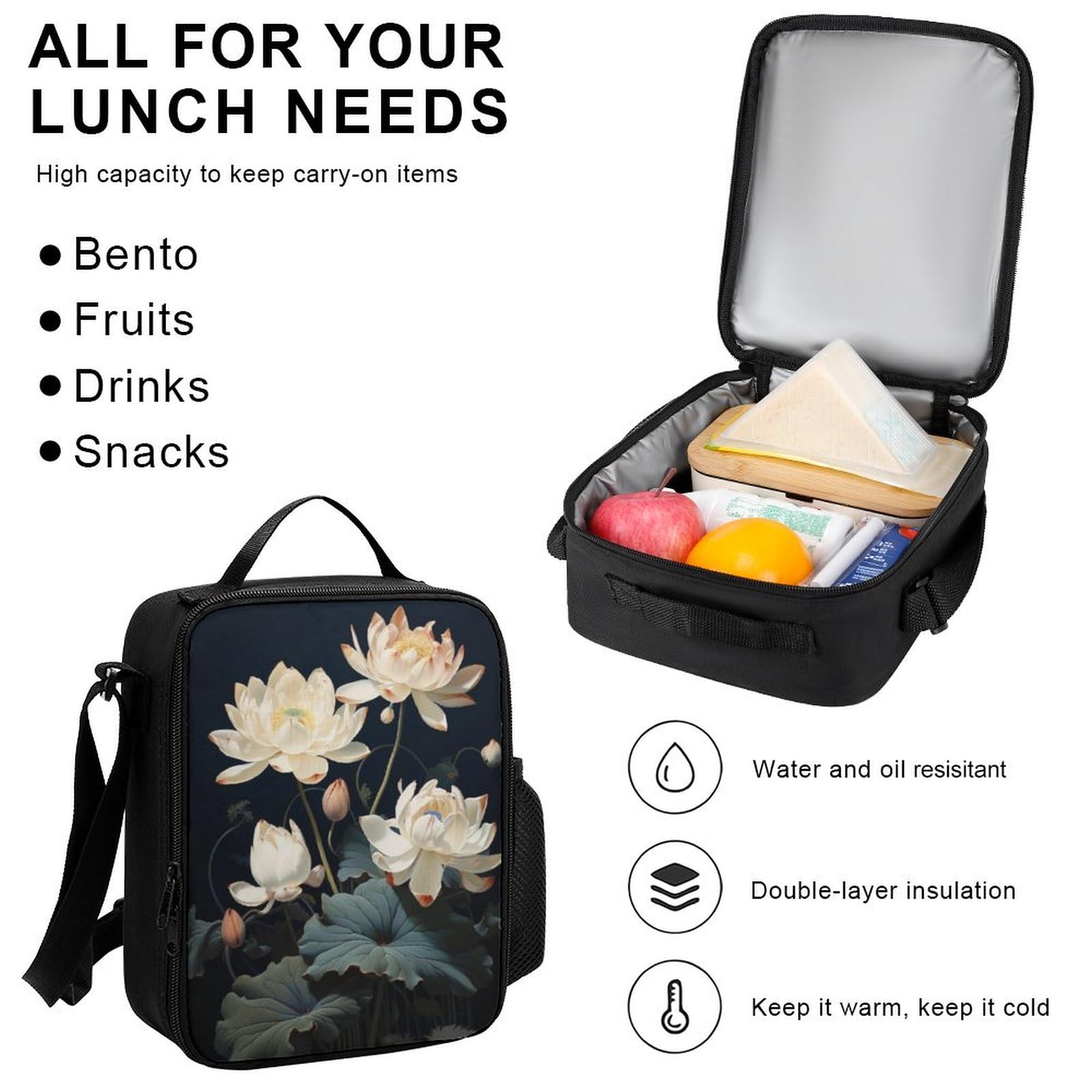 Sac à Dos Fleur CP Garçon avec Sac Déjeuner et Trousse, Ensemble Cartable Lotus Primaire pour Sorties Quotidiennes