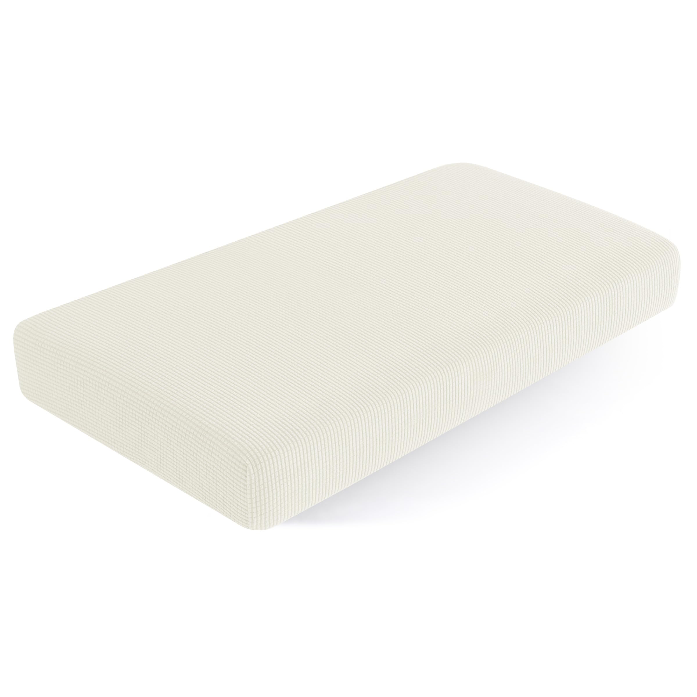 subrtex Spandex Elastic Couch Covers Stretch Chair Slipcover Furniture Protector for Sofa Seat (Loveseat Cushion, Off-White)