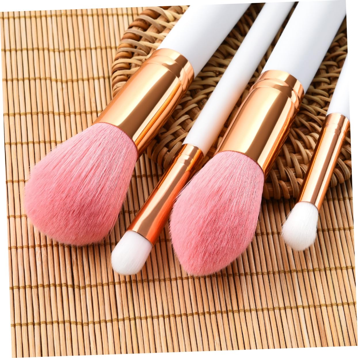 10 piezas Brochas de Maquillaje Profesional con Mango de Madera y Cerdas de Pelo de Pinceles para Rostro Polvos Rubor Sombras y Correctores Suaves y Duraderos para Diario y Viaje