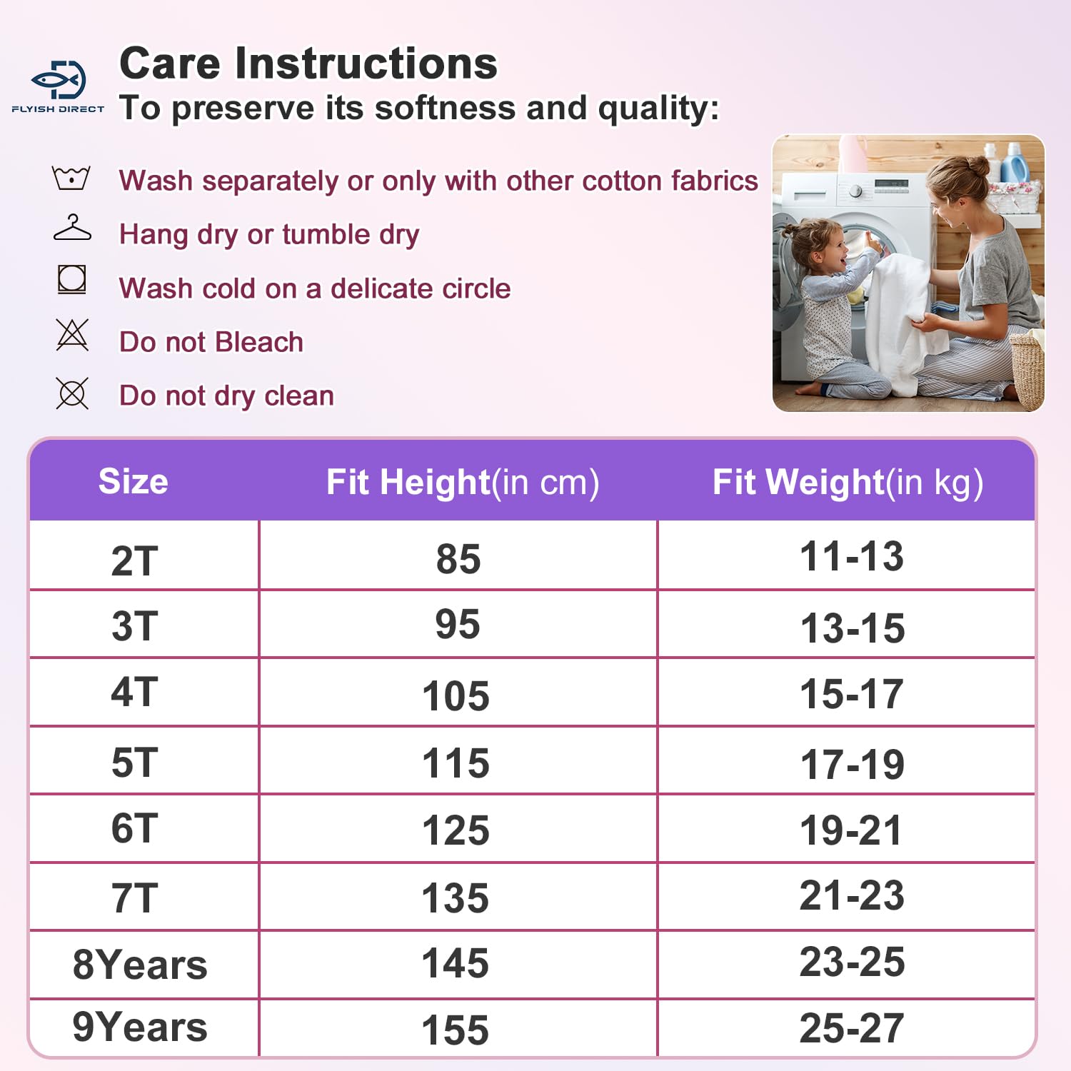 FLYISH DIRECT Culotte Apprentissage propreté Fille 10 paquets, Culotte Apprentissage pour Grands Enfants, Culotte d'apprentissage Fille en 100% Coton Absorbant 8 ans, Violet
