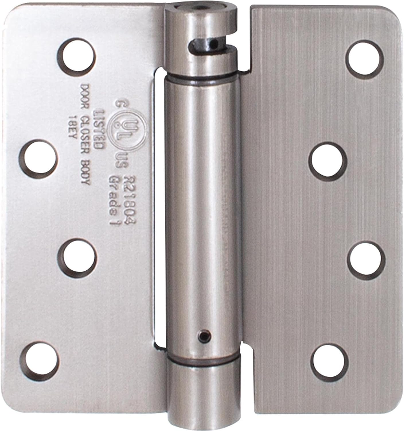 Stone Harbor Hardware Self-Closing Door Hinge, 4 Inches, 5/8" Radius Corner, Satin Stainless Steel