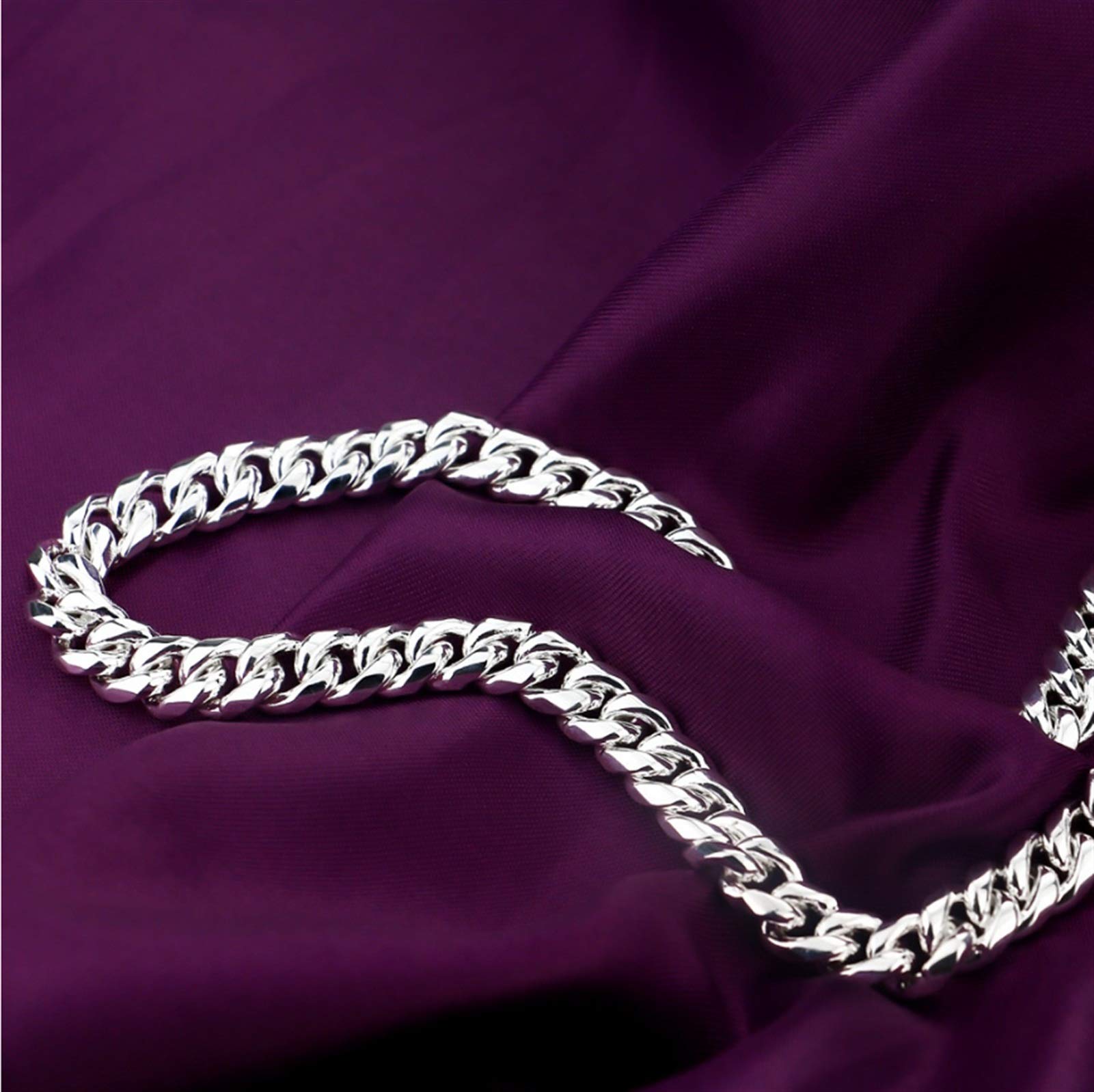 Herren Halskette Herrenhalsketten 925 Sterling Silber Mann Halskette Klassische echte Dicke Reine Silberpeitsche Kette 10mm 24 Zoll