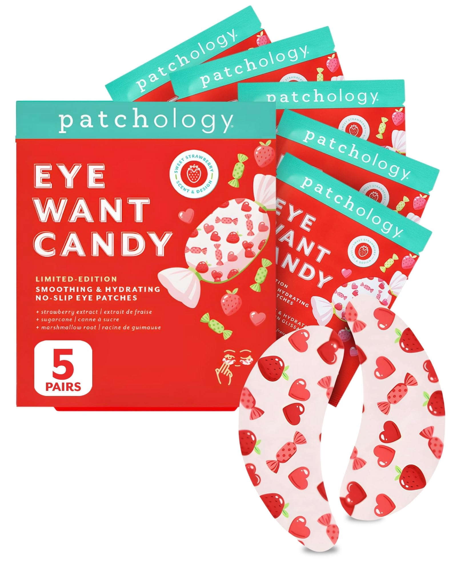 Patchology Eye Want Candy Under Eye Patches for Puffy Eyes, Dark Circles & Wrinkles – Hydrating Eye Masks, Valentines Day Gifts for Her, Women & Teen