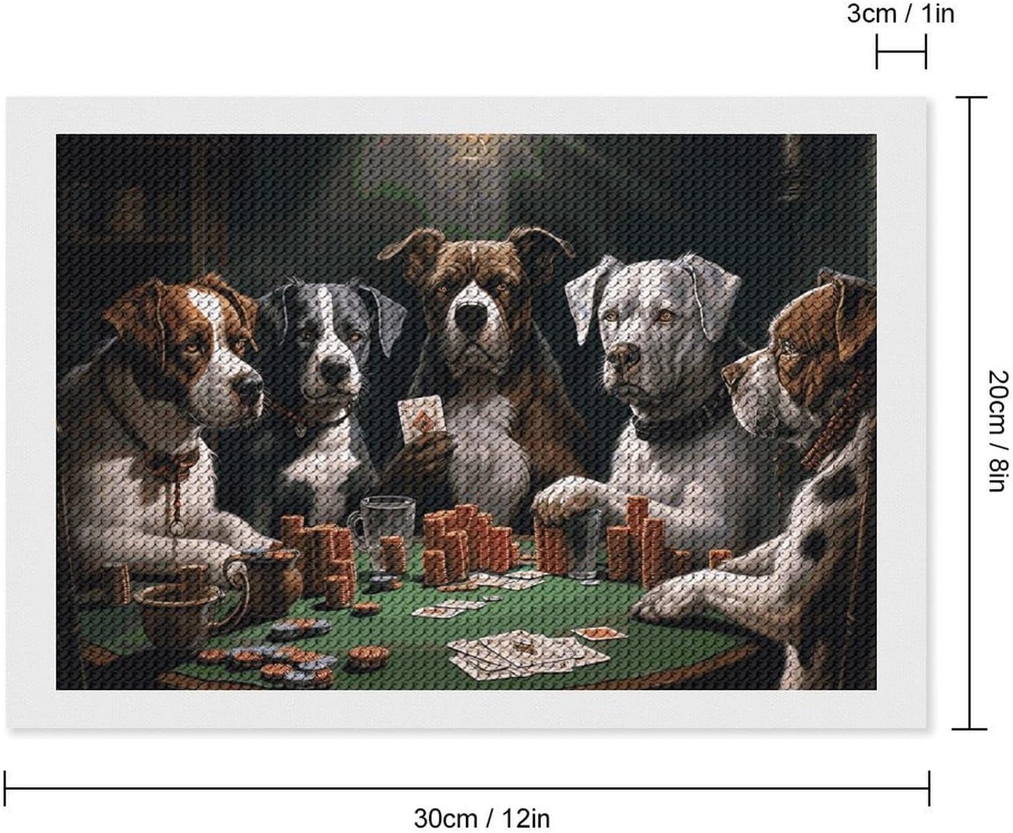 RLDOBOFE Diamond Painting Kits for Adults Beginners Playing Poker Dogs 5D DIY Diamond Art Kit Gem Painting Round Full Drill Diamond Dots Gem Art Crafts for Home Wall Decor Gifts 8"x12" image 2