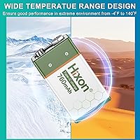 Vista 6 de Hixon Baterías de litio recargables USB de 9 V, baterías de iones de litio de larga duración de 760 mAh de 9 voltios con cable de carga tipo C