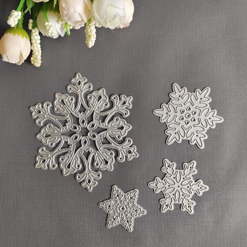1 pezzo Stencil a forma di fiocco di neve per goffratura, Fustella in