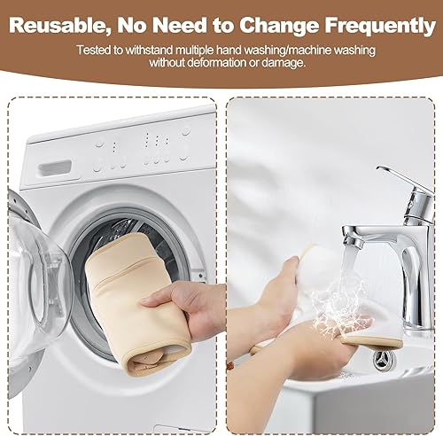 Miniatura 6 de Paquete de aceite de ricino orgánico, kit de envoltura de compresa de aceite de ricino reutilizable con correas elásticas ajustables para el hombro,