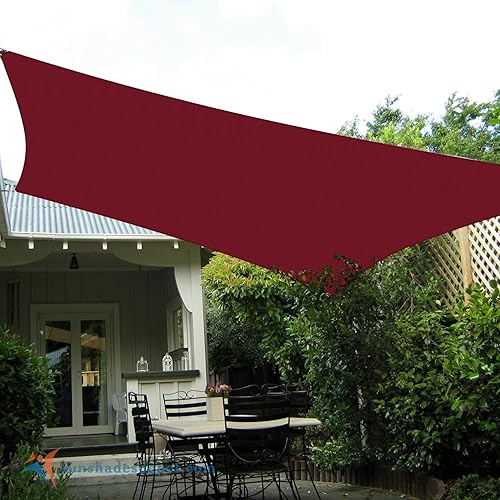 Miniatura 7 de TANG Sun Shades Depot - Toldo cuadrado de punto impermeable de 10 x 10 pies, borde curvo, color rojo, 9.17 ozm, con bloqueo U*V, tela de pérgola