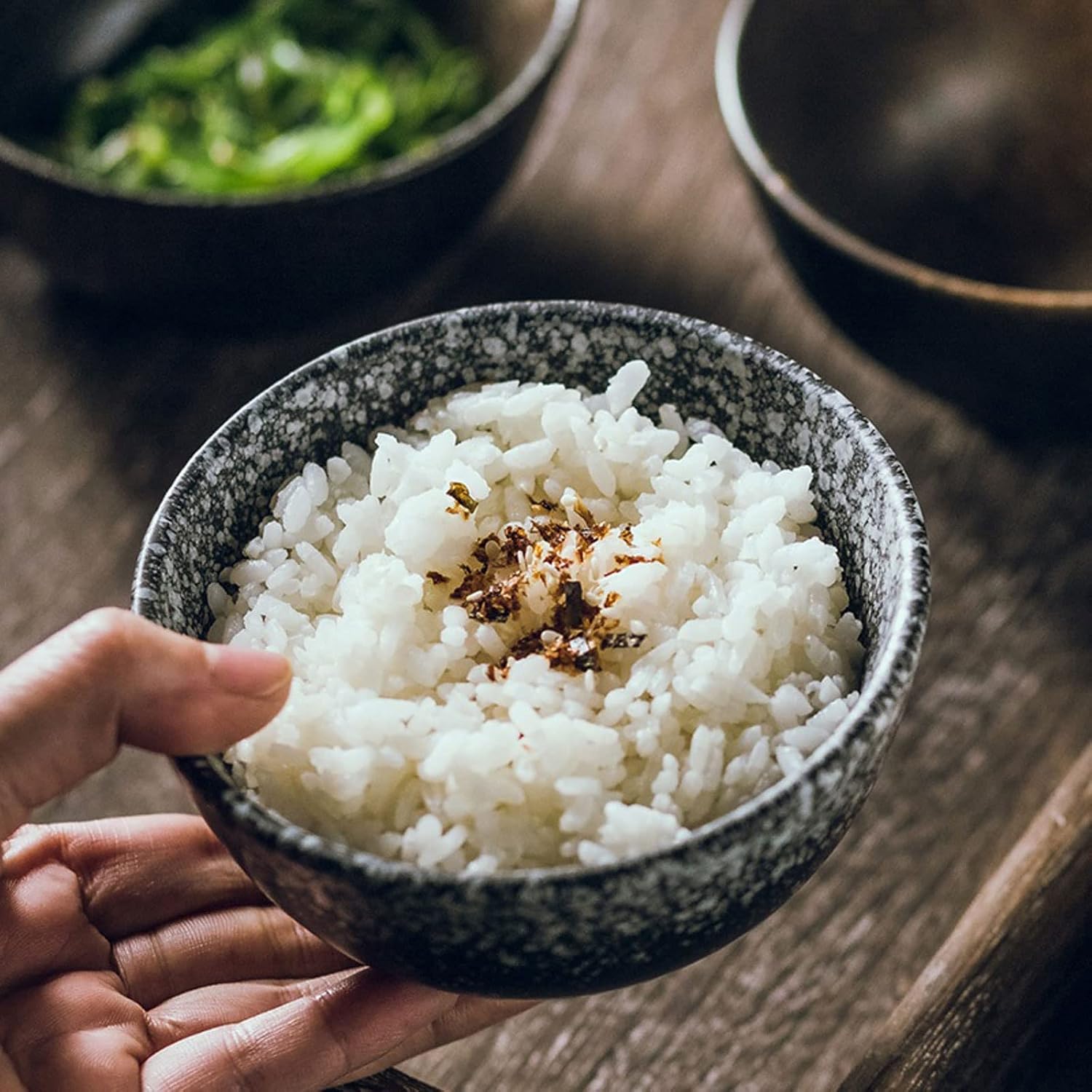 Bowl Ceramic household rice bowl Sushi Salad breakfast bowl Hotel kitchen tableware bowl (Color : A)