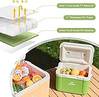 Vista 2 de Naturehike Nevera Rígida, Caja de Hielo Aislada, Nevera Portátil de Retención de Hielo para Playa, Camping, Picnic, Pesca, Barbacoa Verde