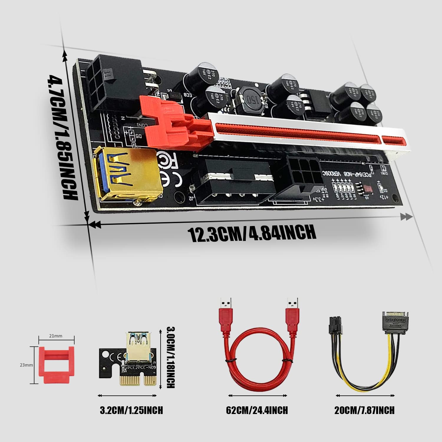 Amazon.co.jp: 6ピース VER009S PCI Express Riser Card USB 3.0
