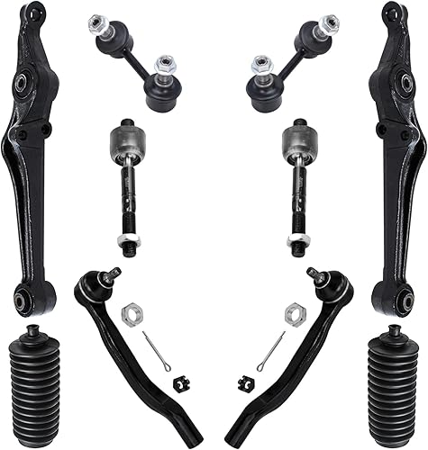 Miniatura 97 de Detroit Axle - Kit de suspensión frontal de 10 piezas para Chevy Trailblazer GMC Envoy XL Buick Rainier 9-7X Ascender, inferior y superior, 4 brazos