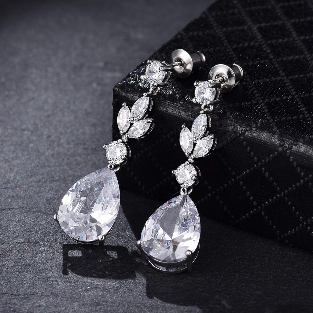 Bijoux Parure Collier et Boucles d'oreilles Fleur Feuille Pendentif Goutte d'eau Parures de Mariage Soirée