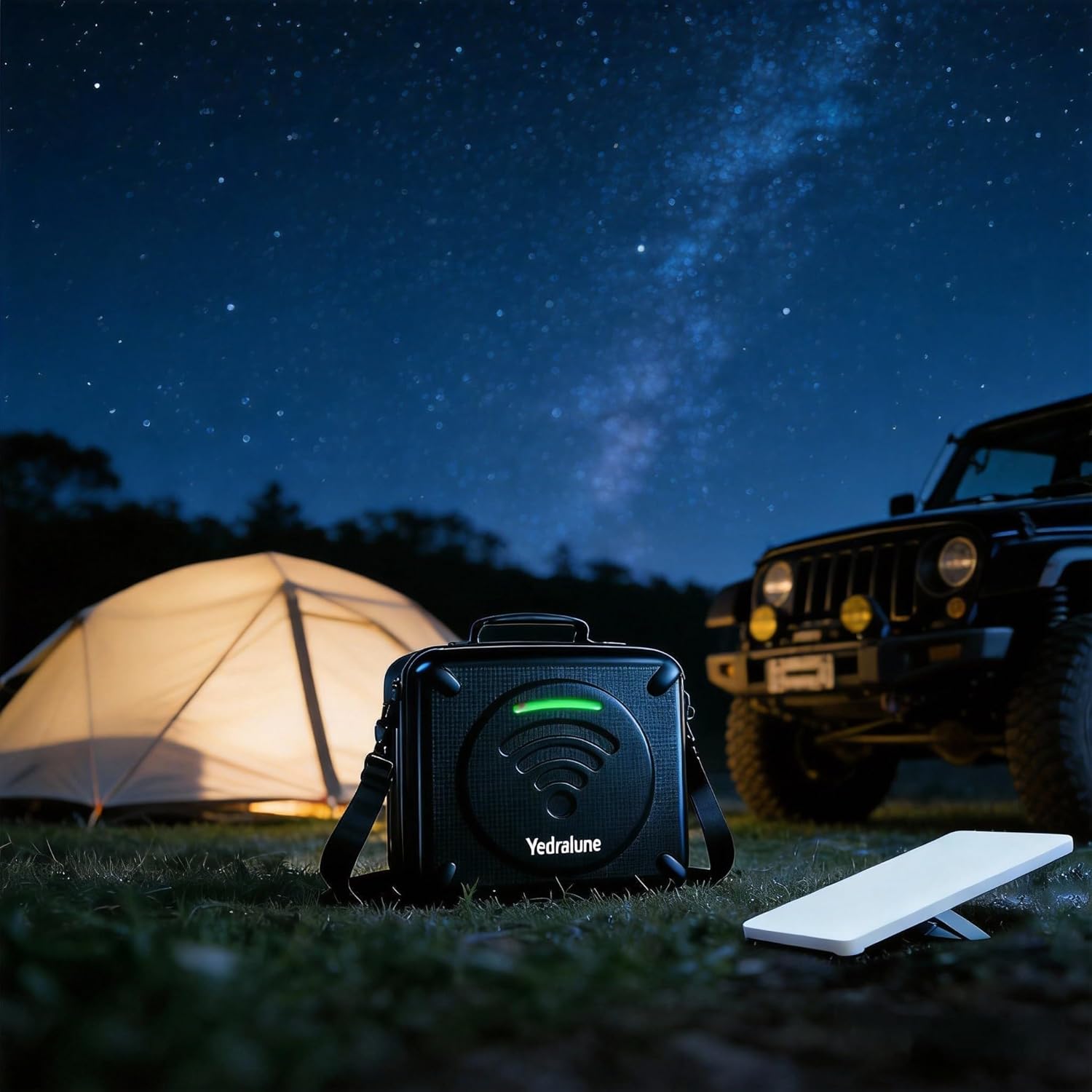 Starlink Mini Case with Silicone Cover & Reflective Stickers - EVA Hard Case for Starlink Mini Dish, Battery, Mount & Cables - Portable Waterproof Travel Bag for Outdoor, RV, Camping - Image 9