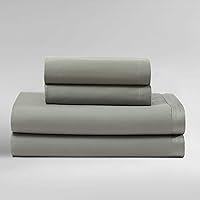 Calvin Klein Organic Earth King Sheet Set - 100% Organic Cotton Sateen, 300 TC Deep Pocket Bedding, Dusty Olive