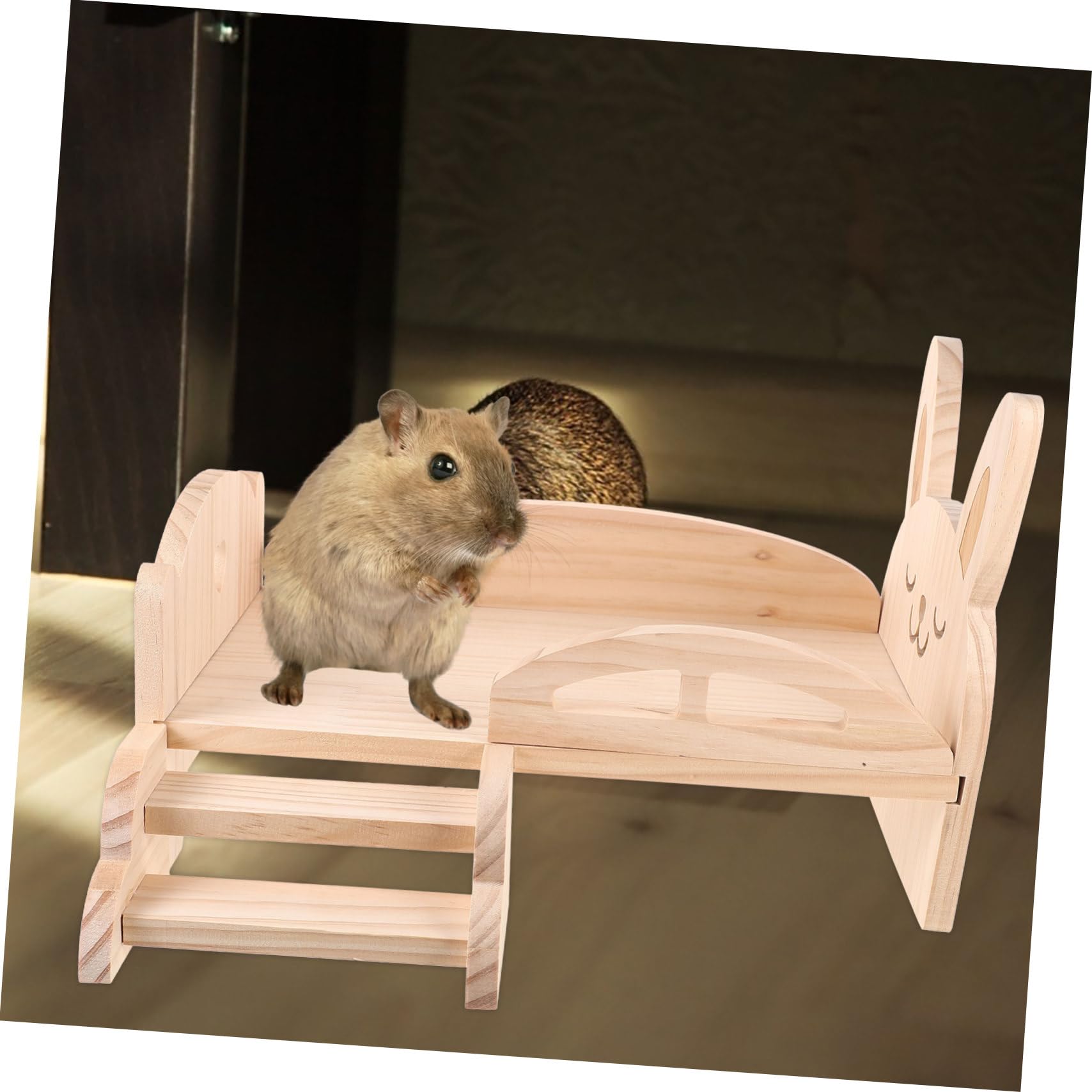 KOMBIUDA Cama de Madera para Cobayas con Escaleras Resistente y Fácil de Cama y para Hámsteres y Pequeños Roedores Jaulas