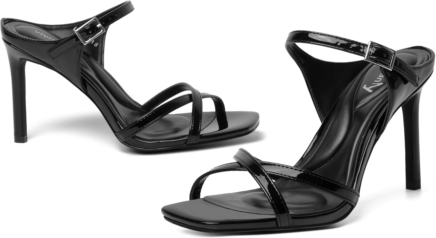 vivianly Women's Square Toe Cross Strap Stiletto Heeled Sandals 3.9 Inch Heel with Adjustable Ankle Strap Dress Shoes - Image 6