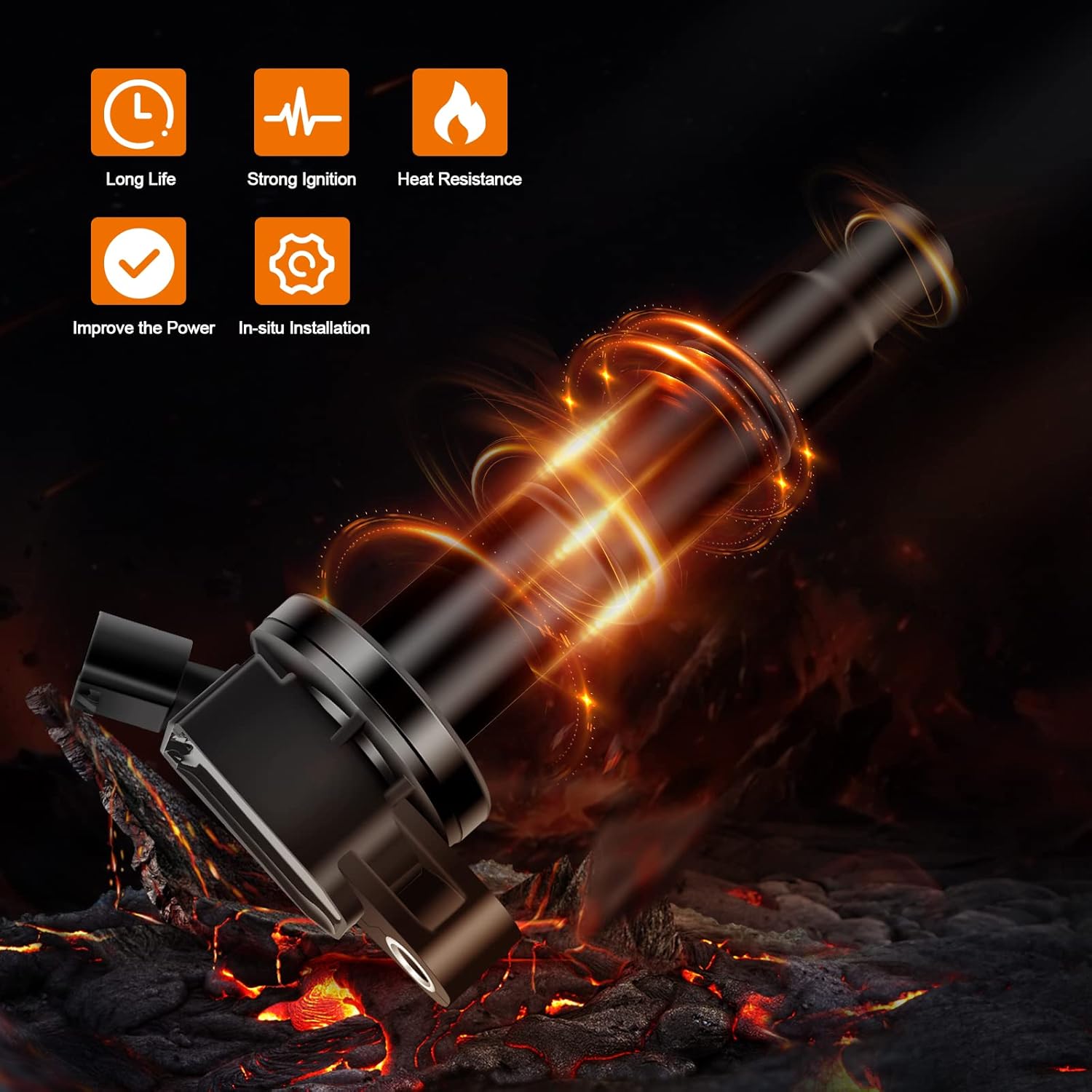 OCPTY High Performance Ignition Coil Fit 2010-2012 for Lexus Hs250H 2.4L/L4, 2009-2010 for Pontiac Vibe 2.4L/L4 Uf333, ‎19185426, 5C1299 (Set of 4)