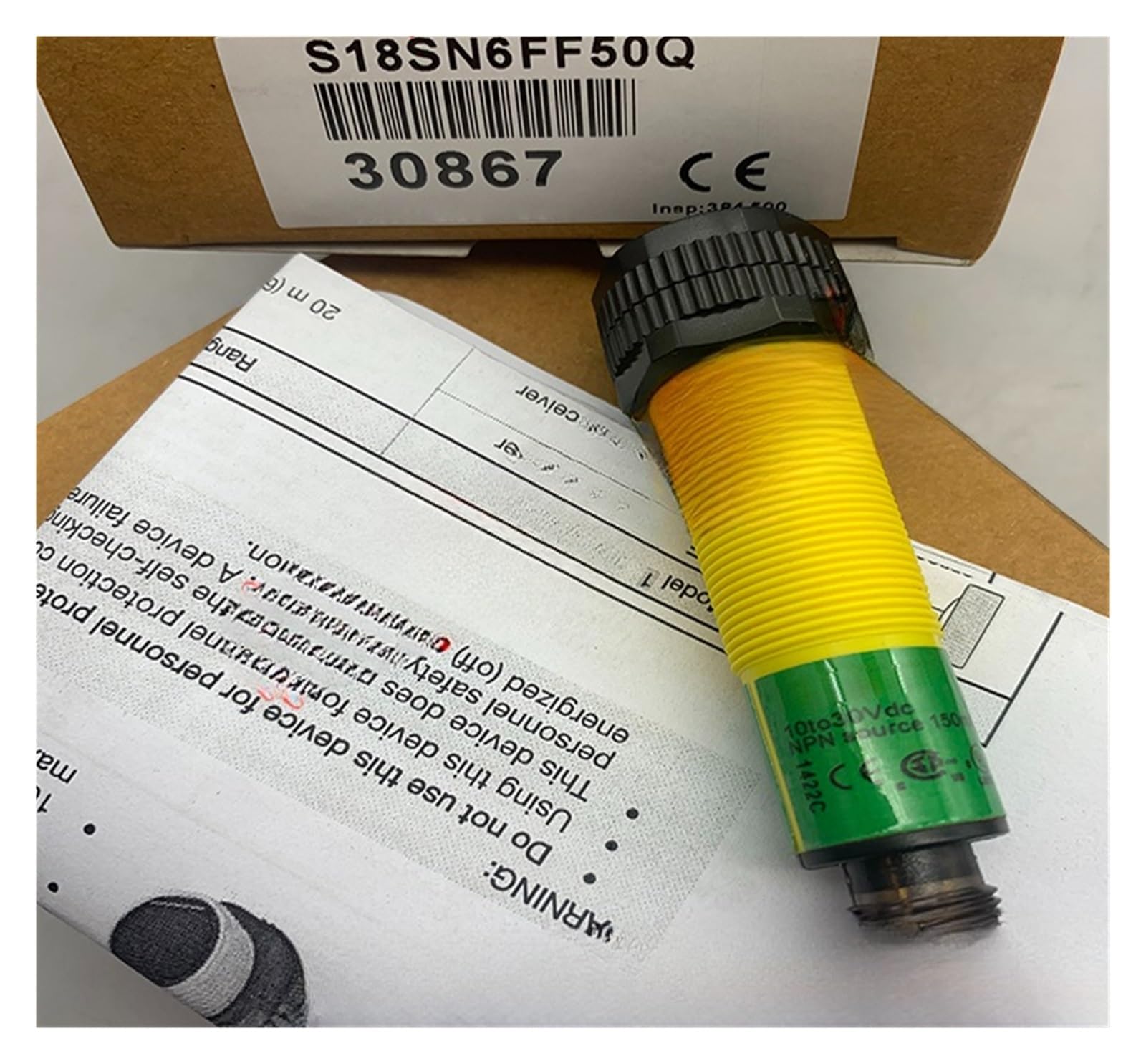 Capteur de commutation photoélectrique S18SP6FF100 cylindrique M18 100mm