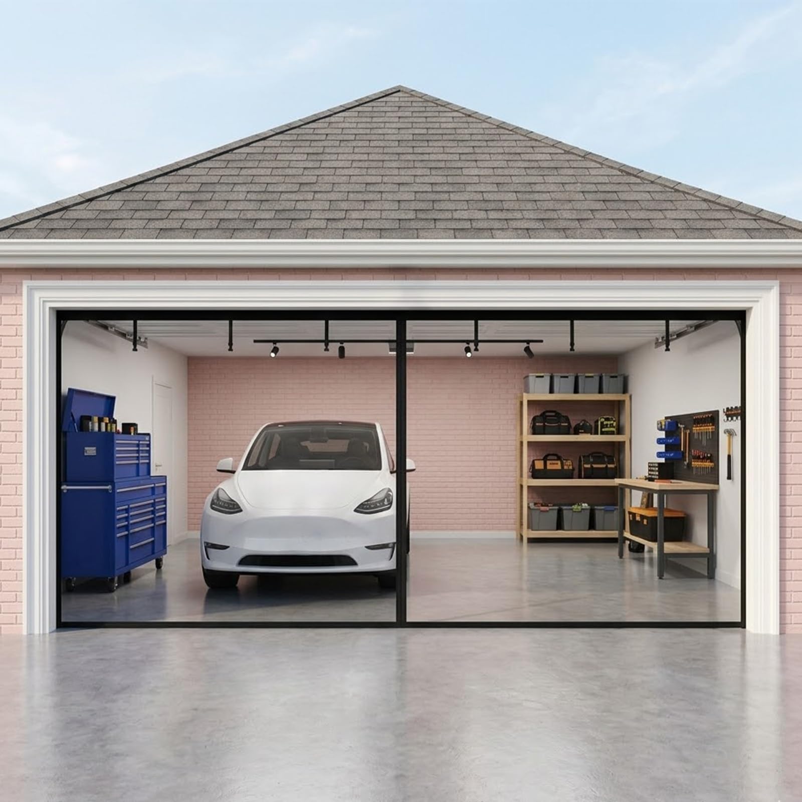 Moustiquaire magnétique porte garage rideau anti mouche porche 8x7ft