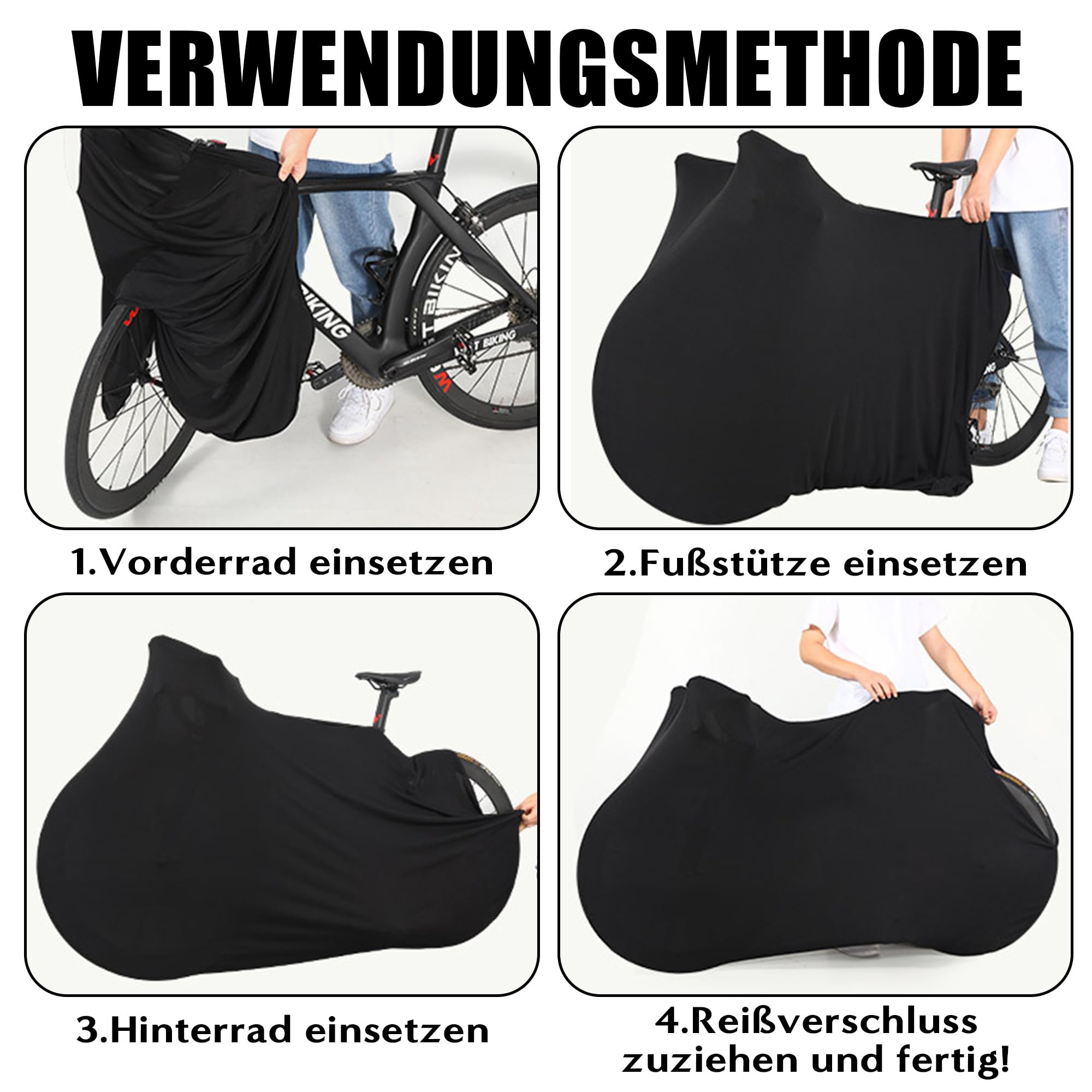 Funda para bicicleta con cremallera, elástica, resistente al polvo, protección UV, para bicicleta de montaña, de ciudad, lavable a máquina, 27,5 pulgadas