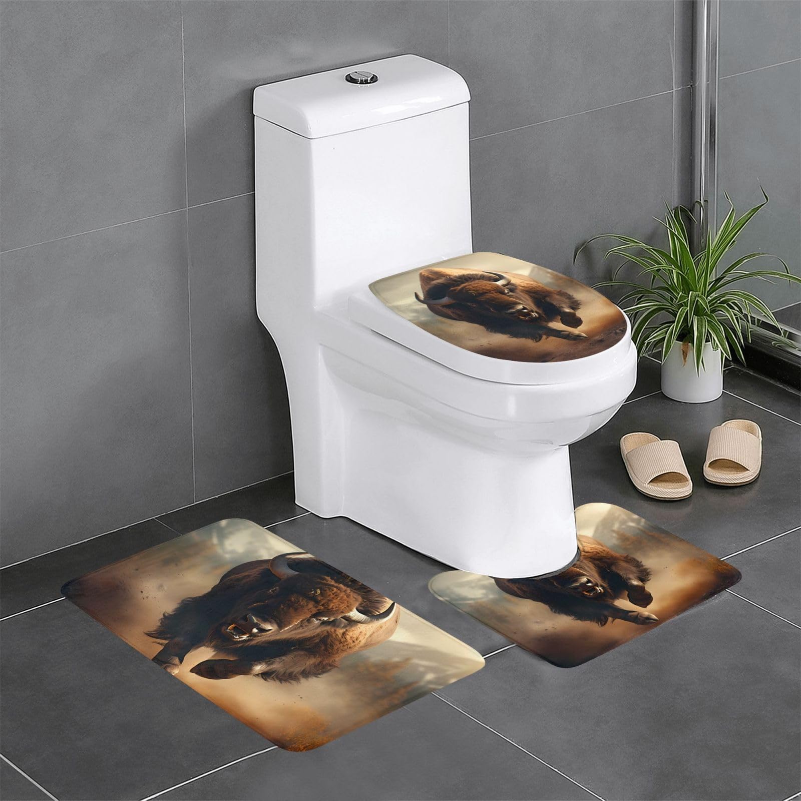 Tapis de salle de bain antidérapants lot de 3 pour éviter les glissades au sol