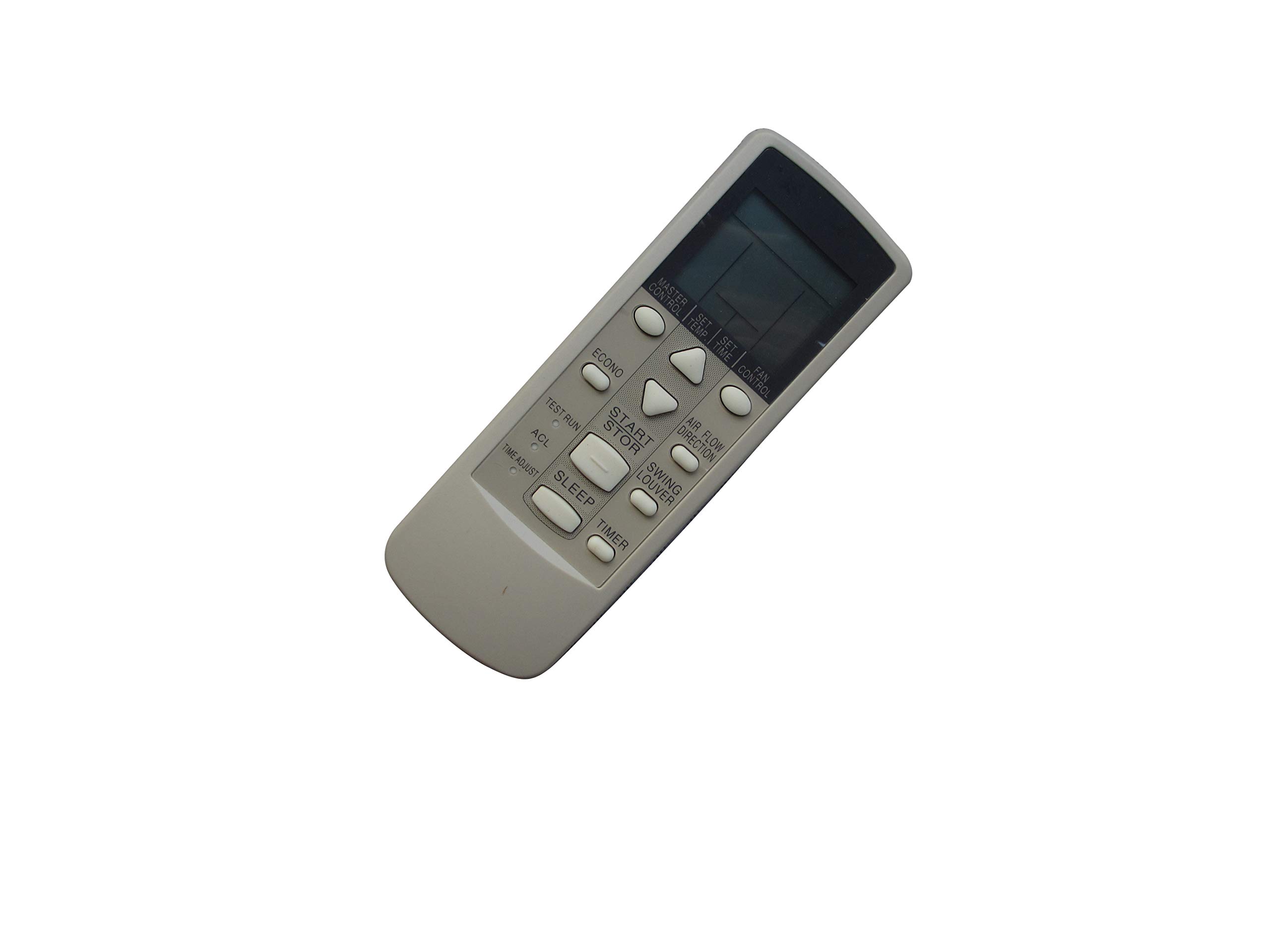 Front view of the Easytry remote control with various buttons for air conditioner functions.